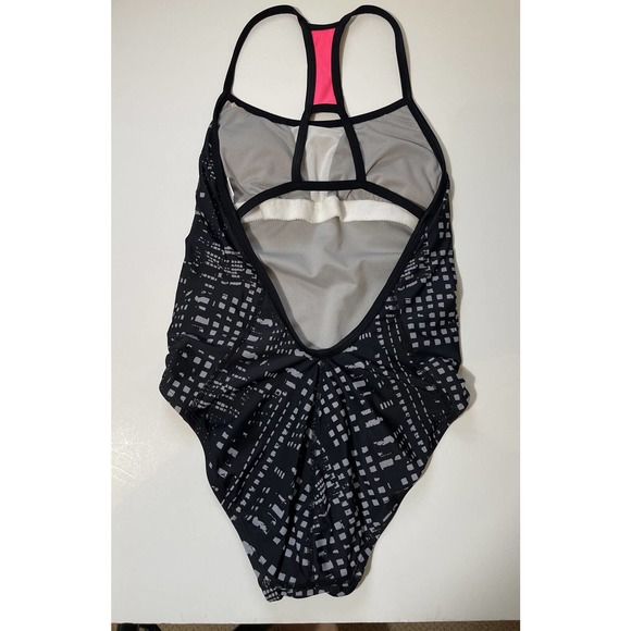 CHAMPION One Piece Racer Back Swimsuit Women’s S Black Gray Nylon Spandex - Picture 2 of 5